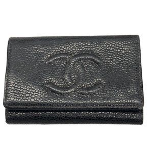 Chanel CC Key Holder Caviar Leather Case Wallet